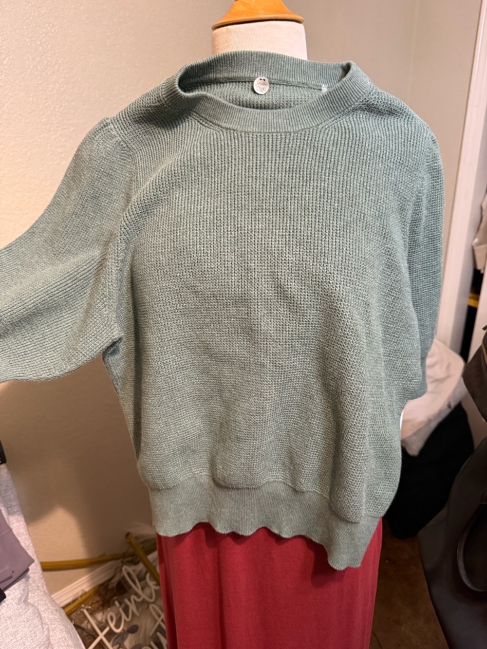 Margaret O'Leary Mint Sage Crew Neck Knit Sweater